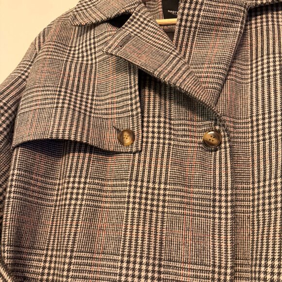 Nasty Gal Button Up Long Plaid Jacket Size 6 - Picture 3 of 6